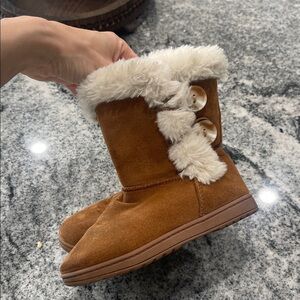 Cozy Brown Boots with Faux Fur Trim